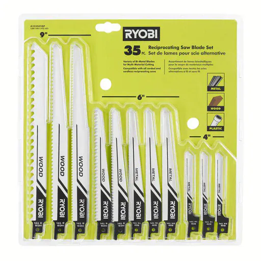 Reciprocating saw blade set